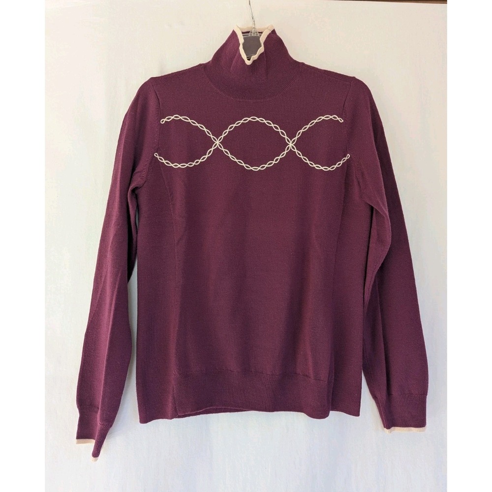 Athleta Sweater Womens Small Wool Blend Mock Turtleneck Purple